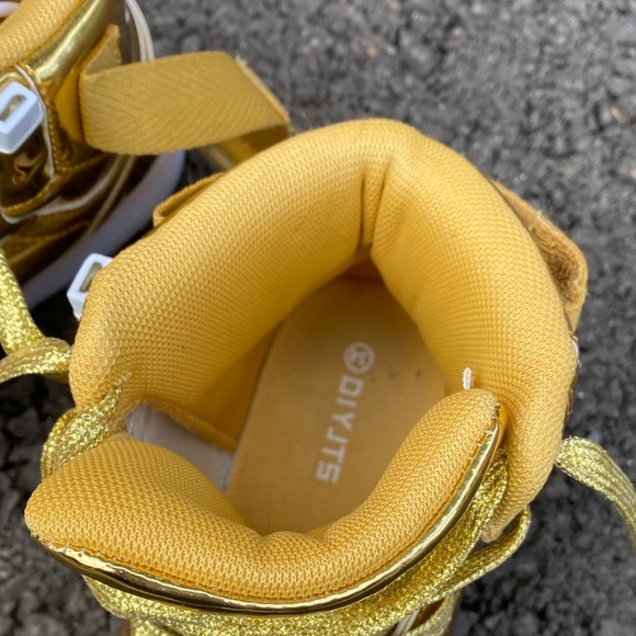 Gold High-Top Kids Sneakers - Picture 3 of 4